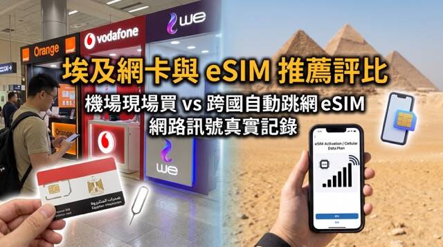 埃及網卡與 eSIM 評比、開羅機場電信櫃檯方案與手機上網實測