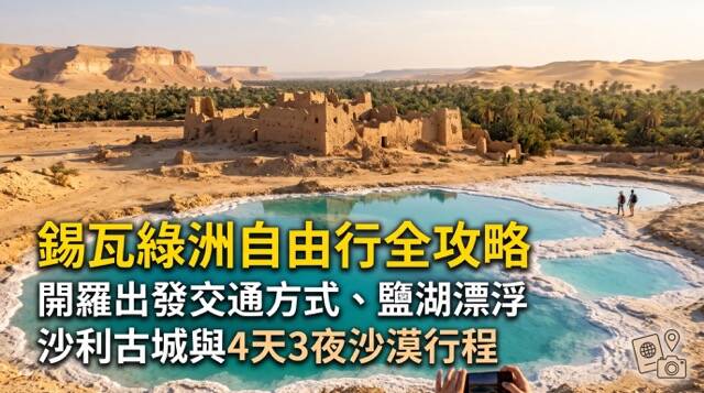 錫瓦綠洲自由行攻略：蔚藍鹽湖漂浮、沙利古城泥磚廢墟與撒哈拉沙漠夕陽滑沙景觀